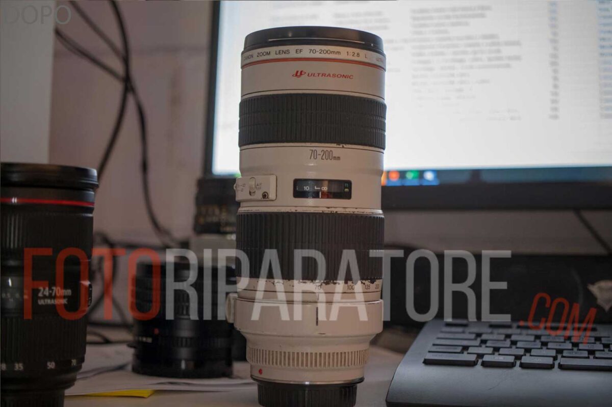 Ripristino Coating danneggiato Canon 70-200mm 2.8 L USM